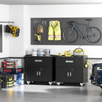Metal Garage Storage Cabinet with Wheels, Lockable Rolling Tool Chest with Wheels, Tool Cabinet on Wheels, Metal Rolling Utility Cabinet for Home, Office, Garage and Workshop, Black