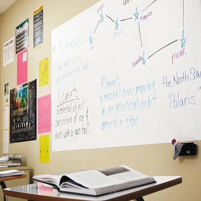 Magnetic Whiteboard Contact Paper, 12" x 18" Stick on Magnetic Dry Erase White Board Sticker on Wall, Easy to Write for Drawing, School, Office, Kitchen Fridge