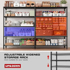 REIBII 73''W Shelf, Storage Shelves Load 1650 LBS Metal Shelving 5-Tier Wire Shelving Unit, Adjustable Heavy Duty Metal Shelves Wire Shelf for Pantry Kitchen Industrial Garage, 17.7"D x 73"W x 71"H