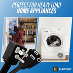 9 ft Heavy Duty Appliance Extension Cord, 14 AWG, 15A 125V 1875W, 3 Prong Flat Plug, ETL Listed, Short Power Extension Cable for Air Conditioner, Refrigerator, Microwave, Indoor Use, Black