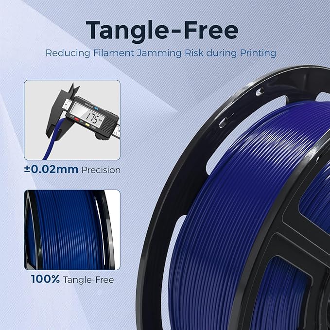 FLASHFORGE PETG Pro Filament 1.75mm Blue, 3D Printer Filament 1kg (2.2lbs) Spool, Dimensional Accuracy +/- 0.02mm, 3D Printing Filament for Various Mechanical Parts, Waterproof Parts