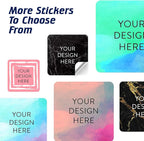 100 Custom Vinyl Stickers - Upload Your own Image, Text, Design, Logo - Personalized Logo Labels for Handmade, Packaging, Bottle, Jars, Candle, Brand Stickers (Black Marble, 2x2 Square)