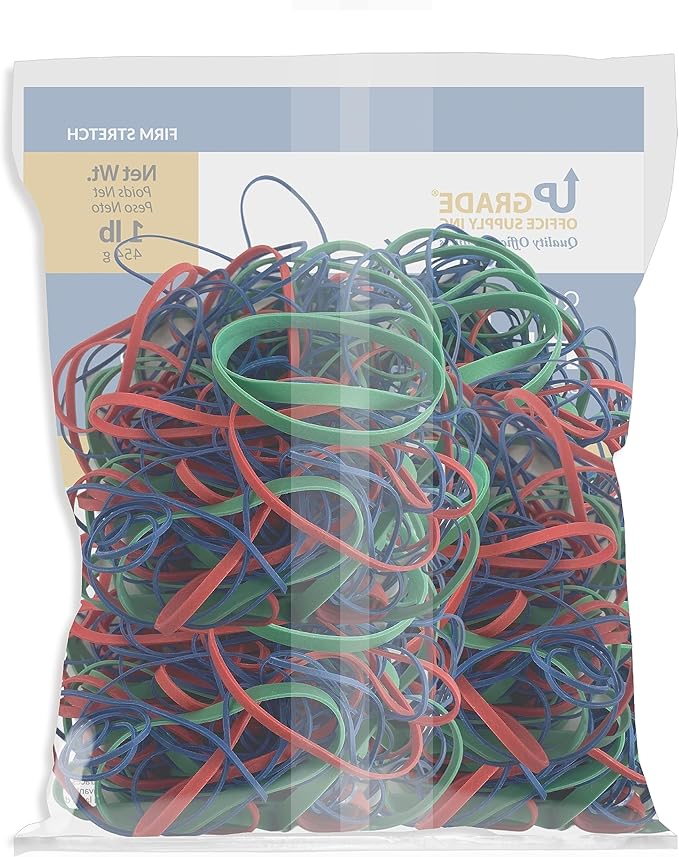 Upgrade Rubber Bands, Assorted Sizes & Colors, 1 lb 20-Pack Case, USA