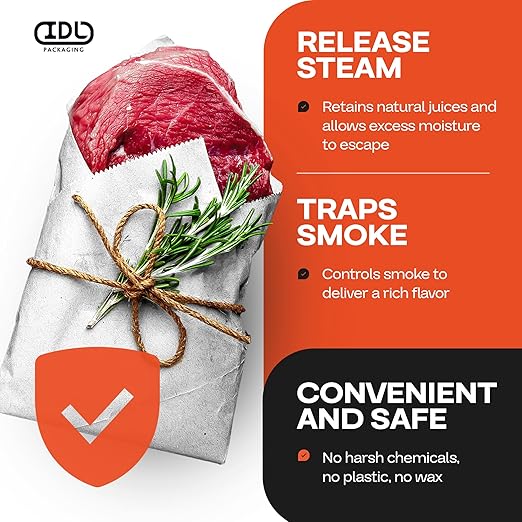 White Butcher Paper 24" x 12000" (1000 feet) with Cutter - USA-Made Natural Butcher Paper Roll for Meat & Fish - Uncoated Food-Grade Material for Smoking, Grilling & Barbecue by IDL Packaging