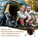 uxcell 2Pcs Adjustable Bungee Cords with Hooks, 79 Inch Flat Heavy Duty Elasticity Straps Rubber Bungee Cords with Buckle for Outdoor, Camping, Tarp, Bike Rack, Luggage, Black Red