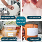 Blank Waterproof Label Stickers, White Write-On Polypropylene Labels with Strong Permanent Adhesive, 70mm x 40mm (2.8” x 1.6”), 500/Roll, Durable for Bottles, Storage Bins, Pantry & Cleaning Supplies