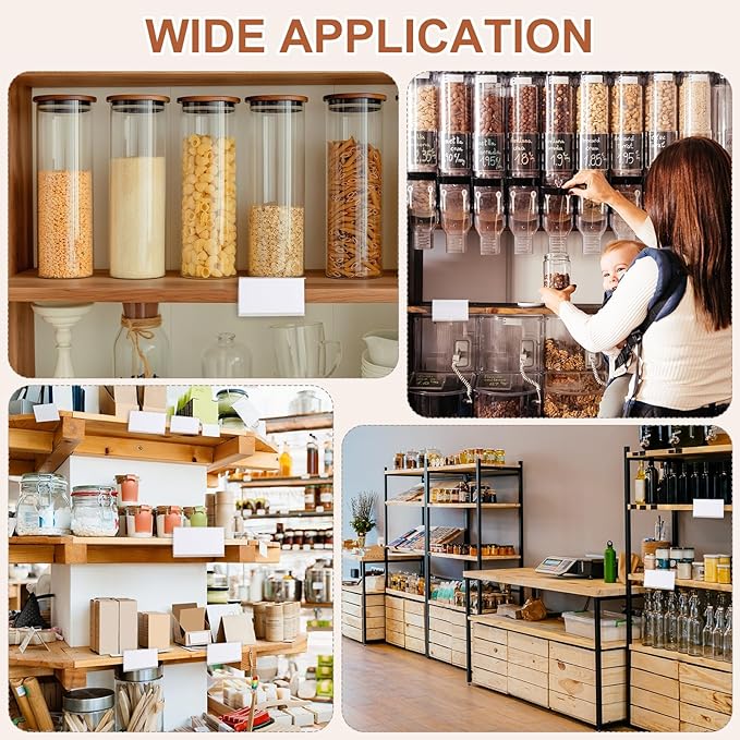 PATIKIL 3.1" x 1.7" Wire Shelf Label Holder, 30 Pack Reusable Plastic Price Tag Display Clip for 0.28" to 0.47" Thick Shelves with Paper Inserts Pens for Home Market Store, Clear