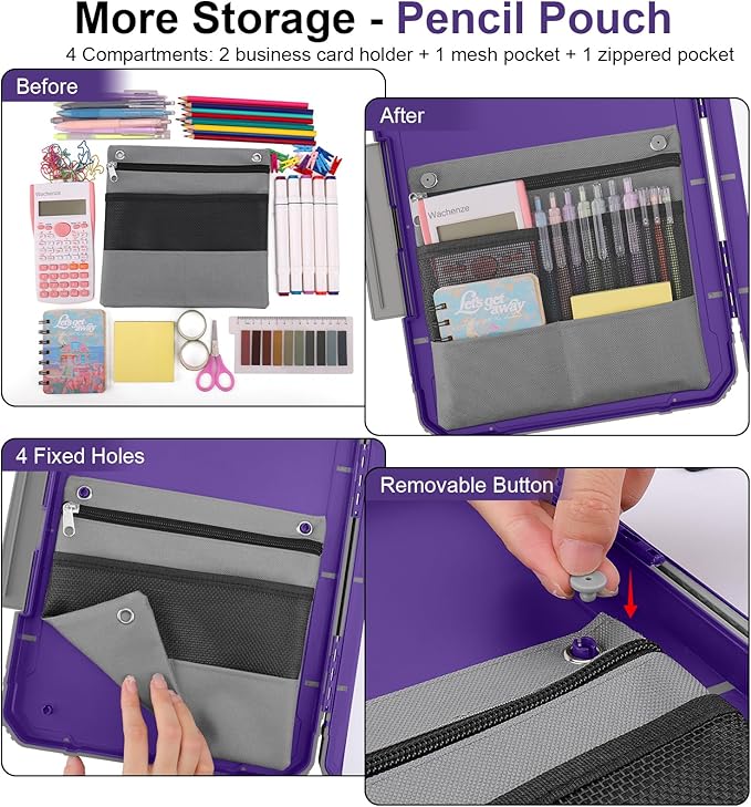 Thicker Clipboard with Storage, Internal Pen Pouch Included, A4 / Letter Size, Toughest Construction Clipboard with Waterproof, Heavy Duty Clip Boards 8.5x11 with High Capacity for Office