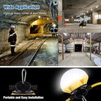 50FT Construction String Lights, IP65 Waterproof ETL Certified LED String Work Lights, 5000K Daylight 18AWG Wire Linkable Temporary Construction Lighting for Jobsite with 5 Bulbs & Hooks