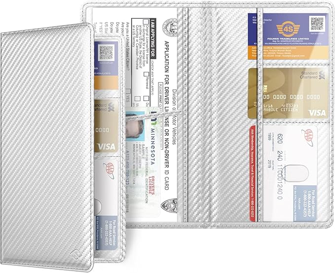 FINPAC Car Registration and Insurance Card Holder, Vehicle Glove Box Card Organizer Wallet Automobile Accessories for License
