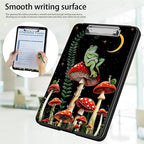 Clipboard with Storage,Office Supplies Nursing Clipboards Folder with Pen Holder Plastic Foldable Clip Board with Storage for Nurse Teacher,Mushroom Frog