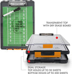 Dexas Clearview Clipcase Dry Erase clipboard, 13.75 x 9.5 Inch, Orange. See papers clearly outdoors, stay organized and dry. Ideal for coaching, teaching, homeschooling, art, trades, and medical pros.