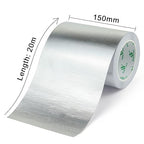 BOMEI PACK Adhesive Aluminum Foil Heat Shield Tape Barrier, Fiberglass Thermal Insulation Reflective Material High Temp Protection (6in*66ft)