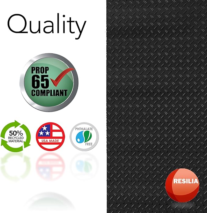 RESILIA Truck Bed Mat Liner – Universal Size, Durable Heavy-Duty All-Weather Protection for Your Truck, Cargo Van, or SUV, Pickup Accessories, Trim to Fit, Black, Thick 4 Foot x 8 Foot, Made in USA