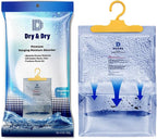 Dry & Dry 7 Packs (14.1 Oz/Pack) Moisture Absorbers - Dehumidifiers for Home, Basement & Bedroom - Portable, Continuous Operation - Plastic Material