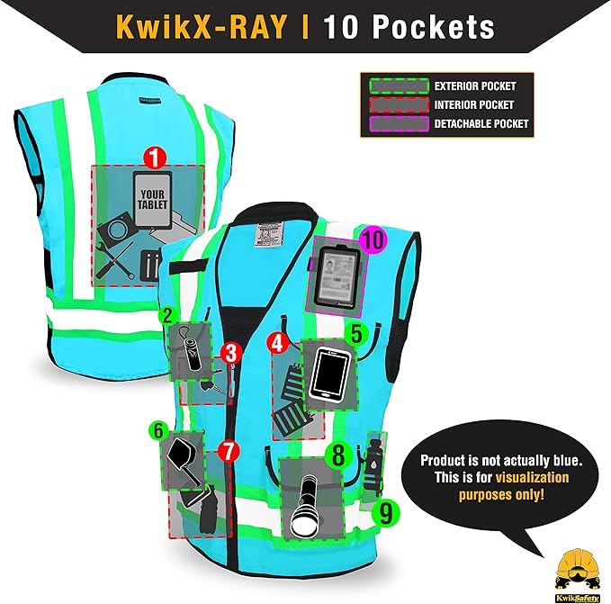 KwikSafety - Charlotte, NC - GODFATHER Safety Vest [CUSHIONED COLLAR + TABLET POCKET] ANSI OSHA