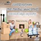 Upgrade Heavy Duty Folding Dolly Cart with Wheels, 330Lb Portable Push Cart, Adjustable Handle for Luggage, Moving, Travel, Shopping & Office Use