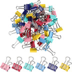 Ufmarine 60 Pcs Small Binder Clips 3/4 inch, Colored Small Paper Clips for Office, Standard Size