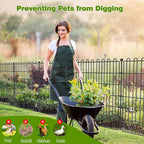 10 Panels No Dig Decorative Garden Fence with Gate for Yard, 24 in(H) X 20 ft(L) Animal Barrier Fencing for Outdoor Dog, Metal Portable Garden Fences for Borders, Pets, Landscape, Temporary Fence