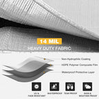 Tarp 10x20 Feet 14 Mil Heavy Duty Waterproof Tarp, Large Multipurpose Cover with Brass Grommets and Reinforced Edges, UV Resistant Thick Poly Tarps for Outdoor Camping Tent Pool Car