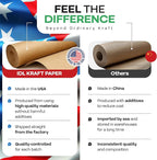 IDL Packaging Brown Kraft Paper Roll 36" x 2160" (180 feet), 30lb Thickness - USA-Made Brown Wrapping Paper for Packing, Moving, Shipping & Crafts/Arts - 100% Recycled Natural Craft Wrap Material