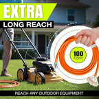 100ft Outdoor/Indoor Extension Cord 3-Outlet 12/3 Gauge Extra Heavy Duty ETL Listed, 3 Prong SJTW, Waterproof, Flexible Cold-Resistant Long Power Cord,15A 125V 1875W, Orange by LifeSupplyUSA