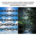 82FT Black Plastic Chain Barrier - 1.5 Inch Link Weatherproof Safety Chain for Crowd Control, Parking Lot, Queue Line, Driveway & Halloween Decor