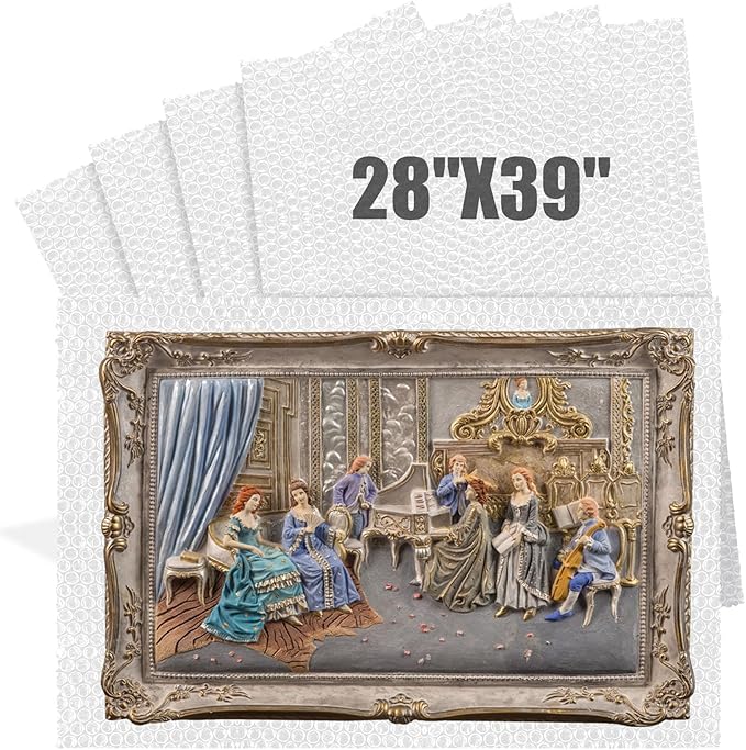 5 Pack 28 * 39 Inch Extra Large Bubble Pouches Clear Bubble Pouch Wrap Bags for Packing Shockproof Cushioning Wrap Bag for Shipping Moving Fragile Dishes China Plates Painting Fragile Items