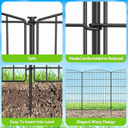 INJOPEXI Decorative Garden Fence 12 Panels 23.6ft (L)×36in (H) Garden Fences with 12 Panels Rustproof Wire No Dig Rabbit Animal Barrier Fencing Rabbit Dog Fence for Yard Patio Outdoor - Without Gate