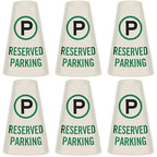 SmartSign 6-Pack 'Reserved Parking' Reflective Cone Message Sleeve Collar with Symbol, 360-Degree Visibility, Vinyl Signs for Traffic Safety Cones, 3-Side Print [Cone Not Included]
