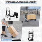 RedSwing Hand Truck Dolly Foldable,Folding Convertible Hand Truck with 4 Wheels,2 in 1 Heavy Duty Dolly Cart for Moving Luggages,Garage,Home,500 Lbs
