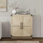 SICOTAS Sideboard Buffet Cabinet with Storage - Modern Farmhouse Credenza with Doors and Adjustable Shelves Fluted Kitchen Buffet Storage Cabinets Coffee Bar Cabinet