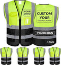 BeautyWill Custom Safety Vest Logo Class 2 High Visibility Reflevtive Vest Outdoor Protective Workwear