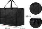 NZ home Insulated Cooler Bag and Food Warmer (XL Plus, 2 Pack) for Delivery & Grocery Shopping with Zippered Top, Black