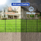 INJOPEXI Garden Fence Outdoor 6 Panels 13ft (L)×36in (H) Decorative Garden Fences with 6 Panels Rustproof Wire No Dig Metal Animal Barrier Dog Rabbit Fencing for Yard Lawn Patio - Without Fence Gate