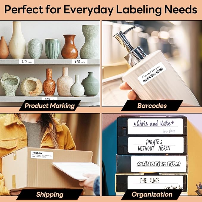3" x 1" Direct Thermal Labels, Strong Adhesive Barcode & Return Address Stickers Compatible with Zebra, Rollo, Munbyn & Most Desktop Thermal Printers (12 Rolls / 15600 Labels), TRSTGIX