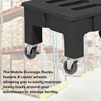 PolyMight Mobile Heavy-Duty Poly Dunnage Rack with Caster Wheels for Warehouses and Commercial Industrial Storage 48" x 22" x 16" with 900 lb Capacity