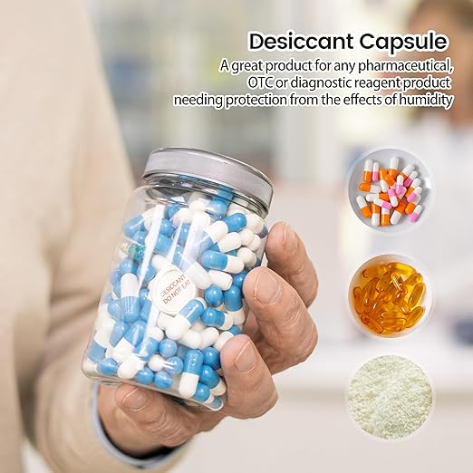 1 Gram 2000 Pack Silica Gel Desiccant Canister,Orange to White Indicating Desiccants Capsules, Moisture Absorbers for Food Storage, Food Grade Desiccant Dehumidifiers