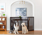 INTERNET'S BEST Dog Gate Indoor Freestanding Pet Barrier, Folding Wood Dog Fence, Extra Wide Doorway Puppy Gate, Indoor Animal Privacy Panel, Wooden Cat Fence - 4 Panel - 36", Espresso