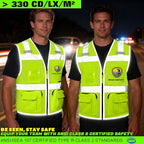 BeautyWill Custom Logo Safety Vest Class2 High Visibility Reflective Vest Breathable Construction Vest