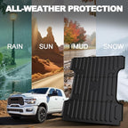 Truck Bed Mat for Dodge Ram 1500 2002-2018 & Ram 2500/3500 2002-2026 & Ram 1500 Classic 2019-2024 (Not for Optional Rambox), All Weather Truck Bed Liner 6.4FT 76.8'' TPE Cargo Mat