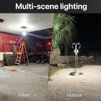 LED Temporary Work Light: 80W 12000LM Led Work Light with Brightness Adjustable Switch, 4 Deformable Panels Portable Construction Light, 5000K Linkable Hanging Work Lamp for Workshop Garage Jobsite