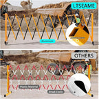11FT Industrial Expandable Barricade Folding Security Gate with Wheels,Retractable Driveway Gate with Aluminum Fence(Yellow, 11FT)