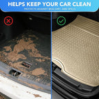 PIC AUTO Trunk Cargo Liner, Heavy Duty Rubber Floor Mats, Trimmable to Fit for Car, SUV, Van, and Trucks – All-Weather, Anti-Slip Backing, Easy to Clean, Durable and Long-Lasting (Large,Beige)