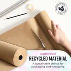 Bryco Goods 18" x 14400" (1200 ft) - Large Brown Kraft Paper Roll for Packing - Made in USA - Natural Kraft Wrapping Paper for Void Filling, Shipping, Wall Art, Crafts, Floor or Table Covering