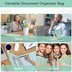 Green Expandable File Folders with One Notebook, Expanding Receipt Organizer, Accordion Folder File Folders, Important Document Organizer, Accordion Folder for Office/School