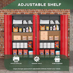 Greenvelly Metal Storage Cabinet,72" Locking Metal Garage Storage Cabinet with Doors and 4 Adjustable Shelves, Lockable Steel Cabinet for Home Office, Garage, Shop, School (Red 32" W x 16" D)