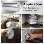 BOMEI PACK Adhesive Aluminum Foil Heat Shield Tape Barrier, Fiberglass Thermal Insulation Reflective Material High Temp Protection (9inch x 66ft)