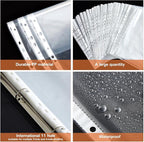 500 Pcs 8.5 x 14 Legal Size Heavyweight Clear Sheet Protectors, Heavy Duty 11-Hole Fit for 3 & 4 Ring Binder, Plastic Page Thick Document Protector, Binder Sleeves for Cards Photo Archive