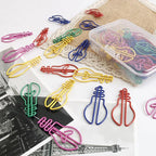 30Pieces Small Paperclips Light Bulb Paper Clip Metal Bookmarks Office Supplies for Binding Hanging File Document Metal Paper